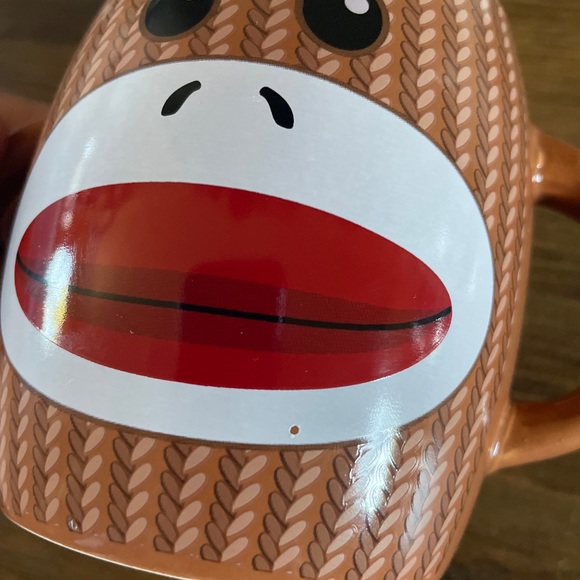 Galerie Brown Sock Monkey Double Handled Coffee Mug Cup - Picture 9 of 9